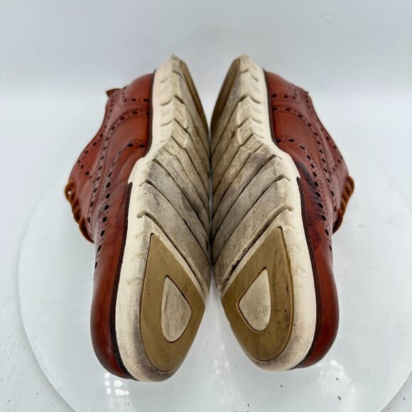Cole Haan Zerogrand Men Size 8.5M Brown Leather Wingtip Oxford Dress Shoes - Picture 7 of 11